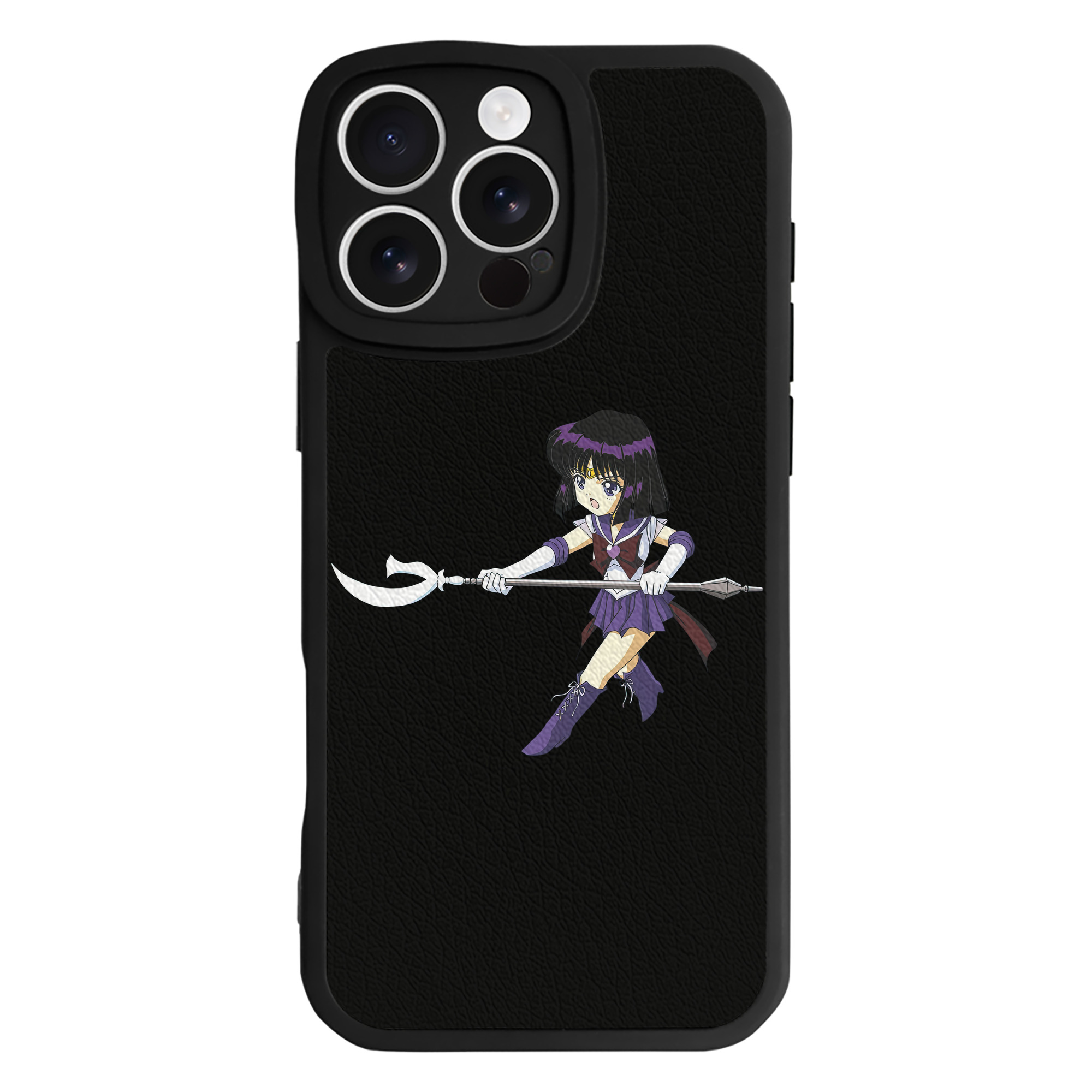 （画像用） 美少女戦士セーラームーン 土萠ほたる Sailor Moon Tomoe Hotaru （セーラーサターン；Sailor Saturn） 【iPhone 16シリーズ対応】シリコンスマホケース（レザー調） 材質：シリコン